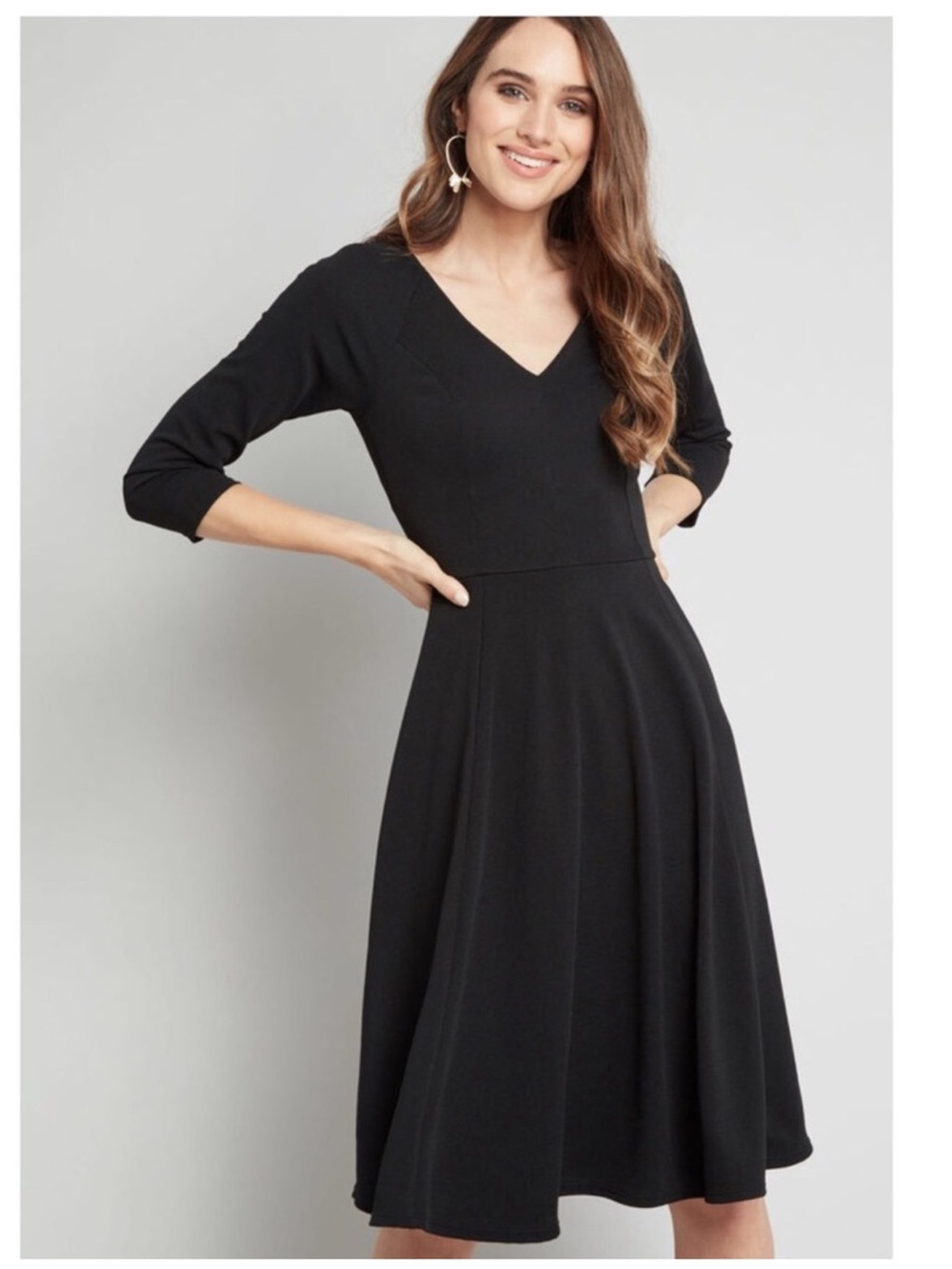 NWOT - ModCloth Date Night Done Right A Line Midi Dress in Black - Size 2X